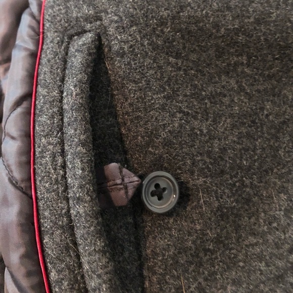 Double Breasted Gray wool blend Pea Coat - Picture 5 of 14
